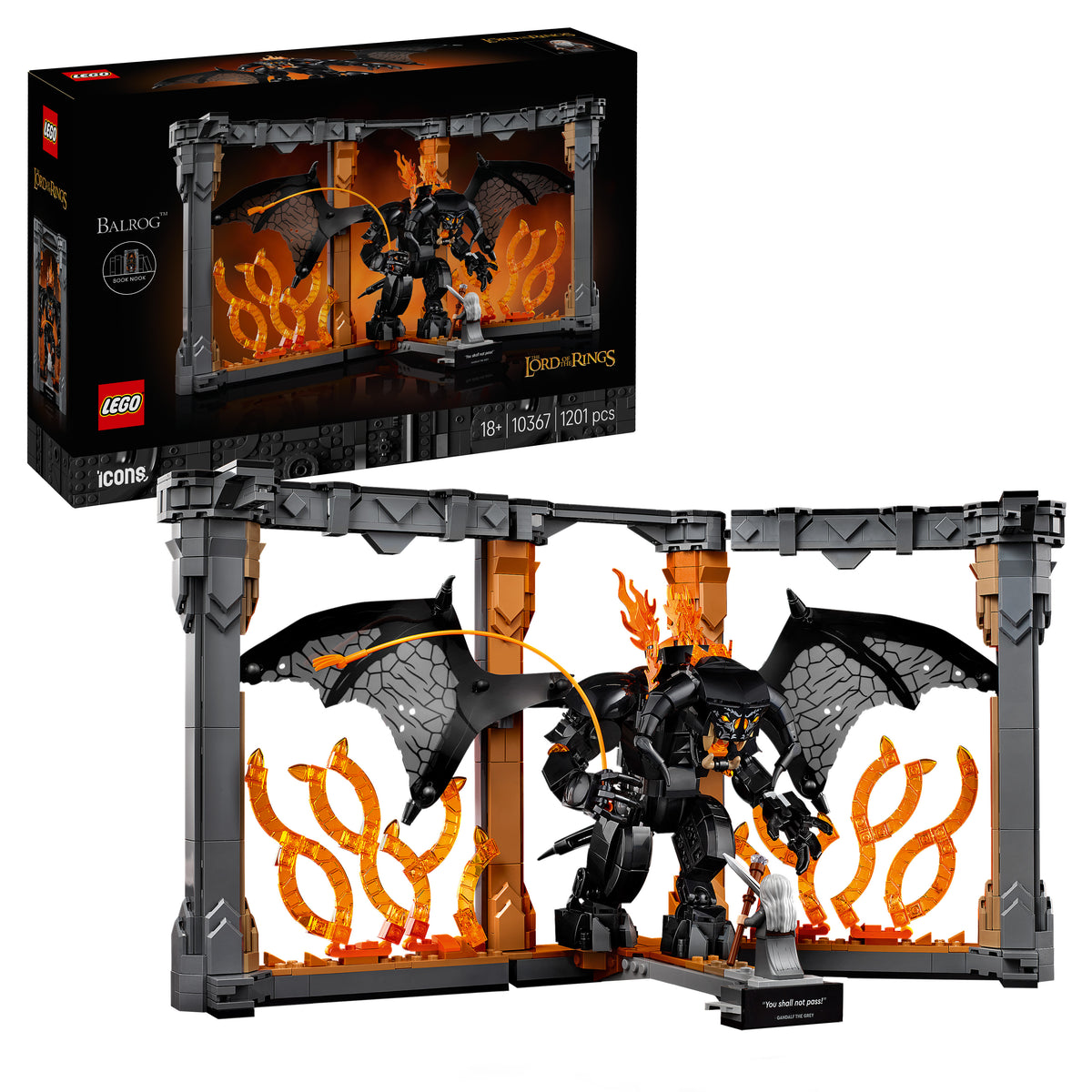LEGO Icons 10367 Der Herr der Ringe: Balrog Bücherstütze