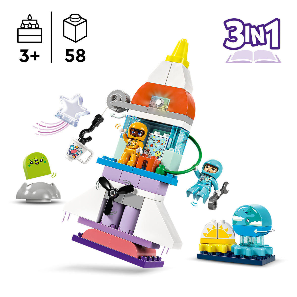 LEGO DUPLO 10422 3-in-1-Spaceshuttle für viele Abenteuer