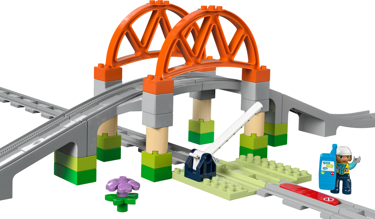 LEGO DUPLO 10426 Eisenbahnbrücke und Schienen – Erweiterungsset