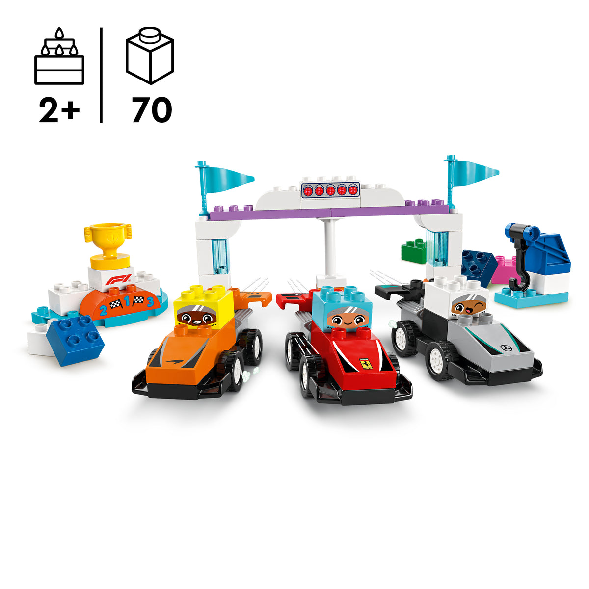 LEGO DUPLO 10445 F1 Team Rennautos mit Rennfahrern