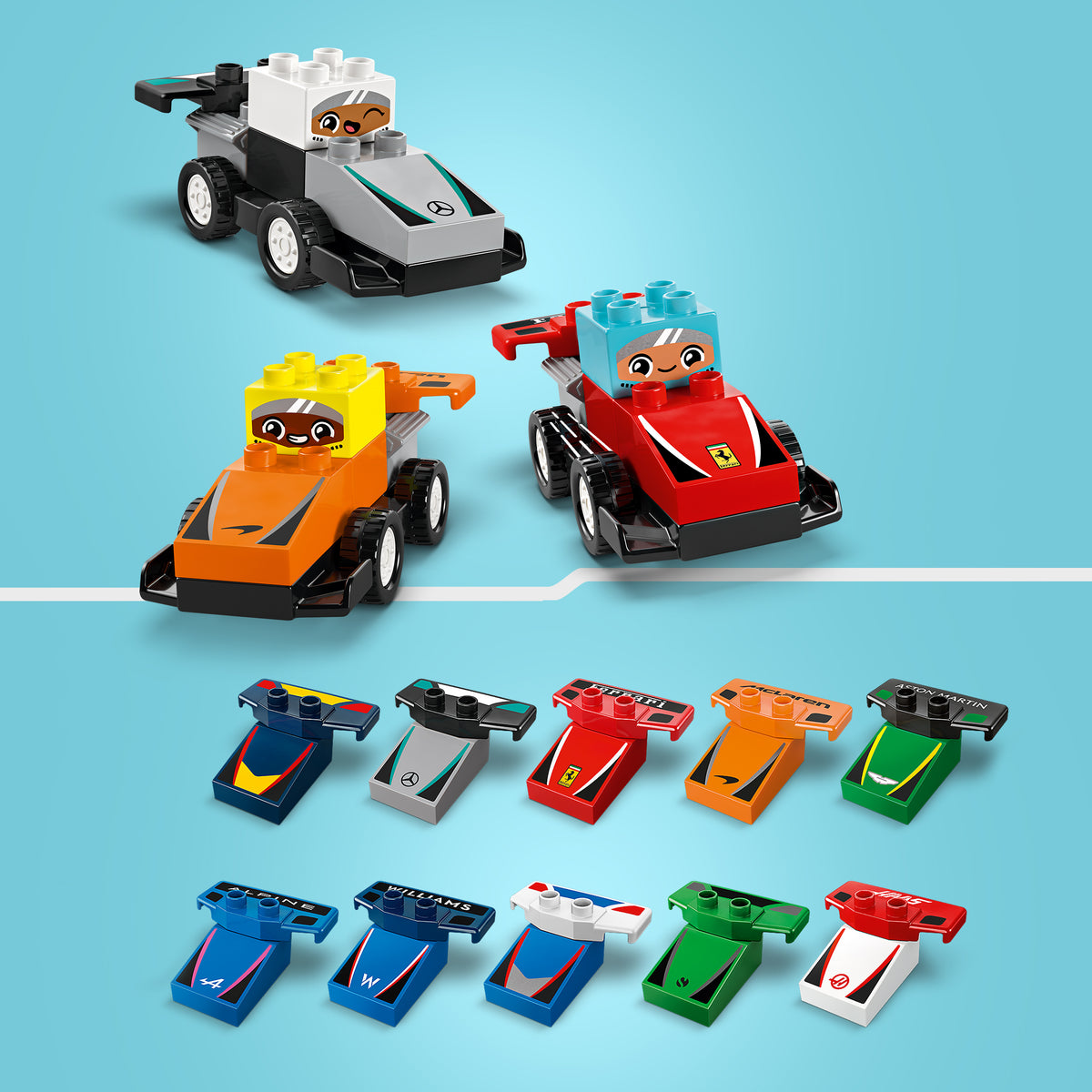 LEGO DUPLO 10445 F1 Team Rennautos mit Rennfahrern