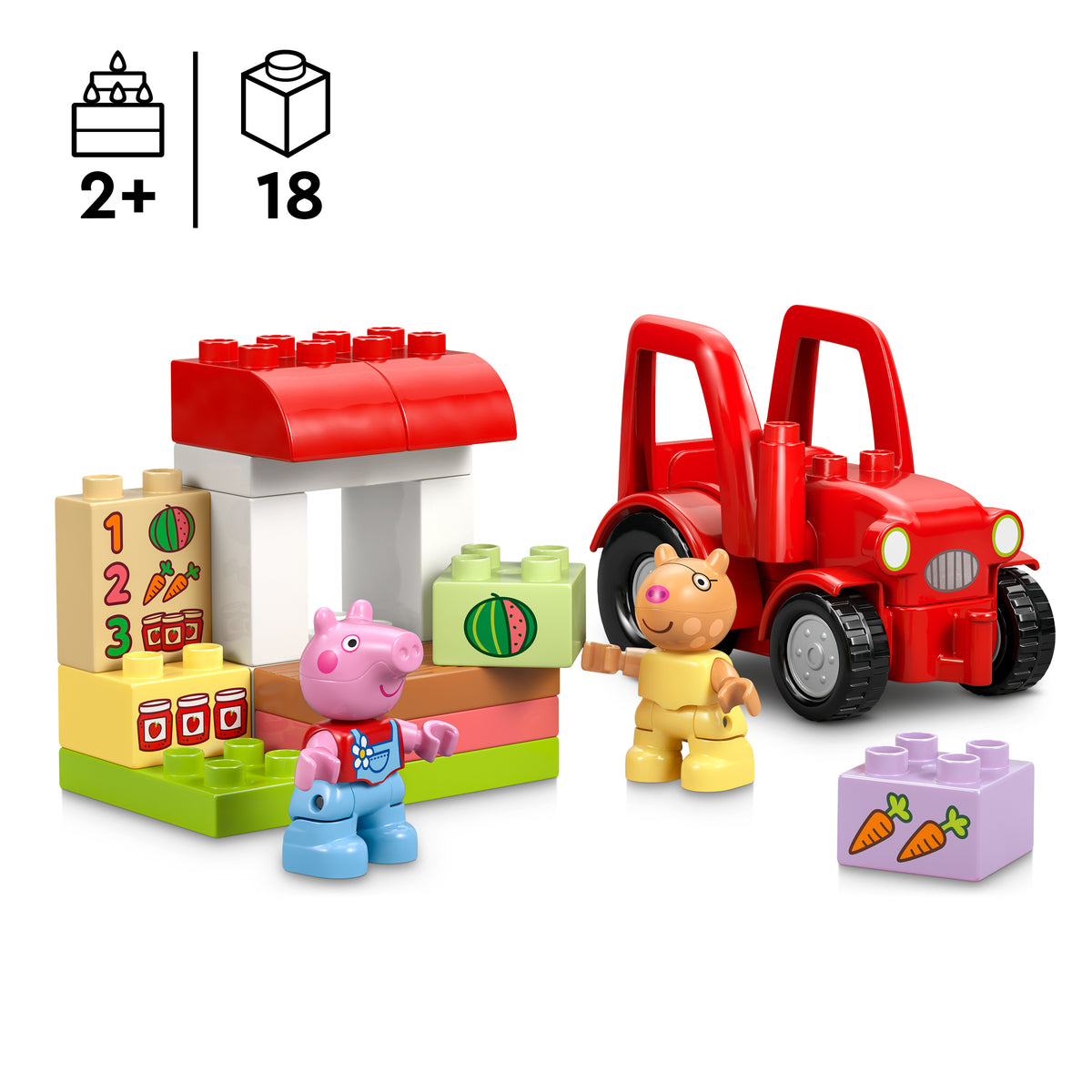 LEGO DUPLO 10468 Peppa Wutz Traktor und Marktstand