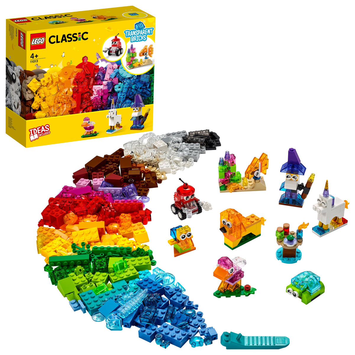 LEGO Classic 11013 Kreativ-Bauset mit durchsichtigen Steinen