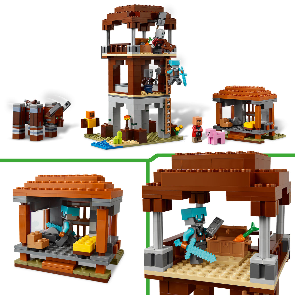 LEGO Minecraft 21278 Ein Verwüster am Plünderer-Außenposten