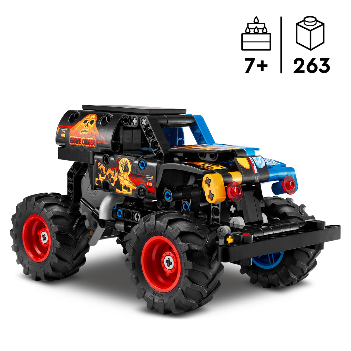 LEGO Technic 42219 Monster Jam™ Grave Digger™ Feuer und Eis