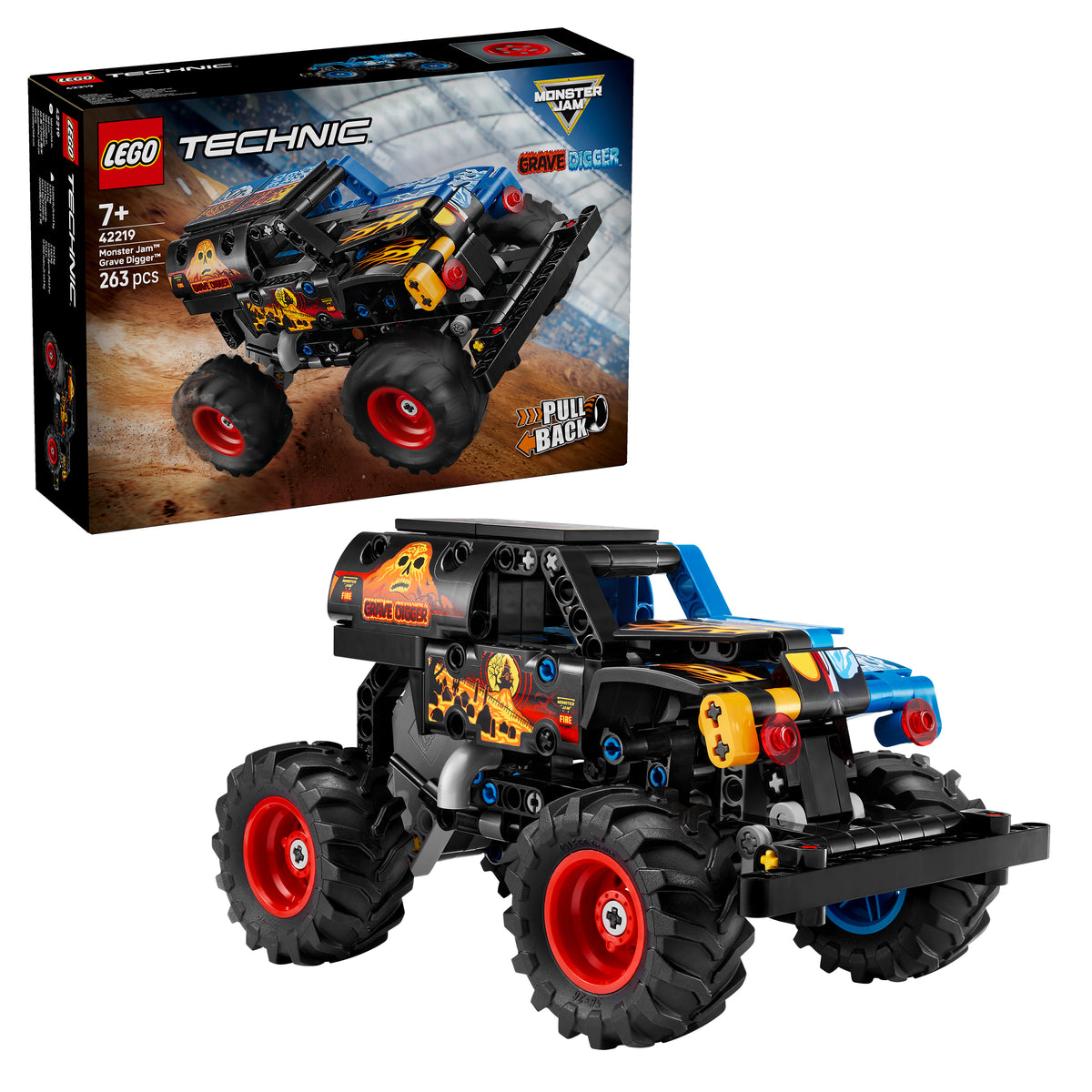 LEGO Technic 42219 Monster Jam™ Grave Digger™ Feuer und Eis