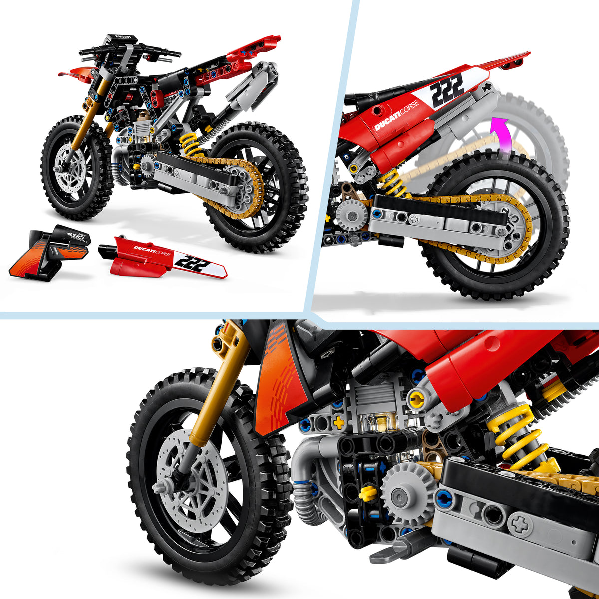 LEGO Technic 42238 Ducati Desmo450 MX Factory Motorrad