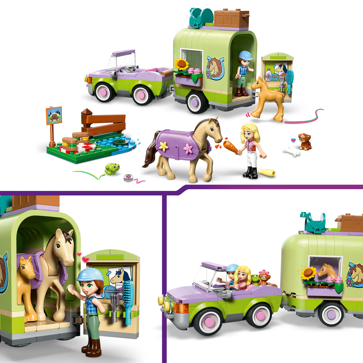 LEGO Friends 42695 Pferd und Fohlen mit Pferdeanhänger