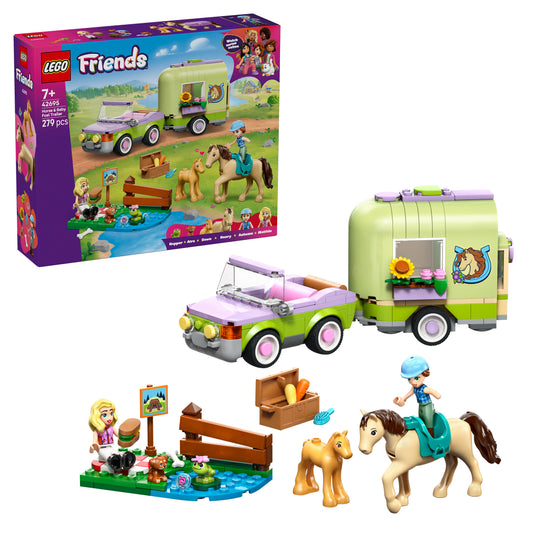 LEGO Friends 42695 Pferd und Fohlen mit Pferdeanhänger