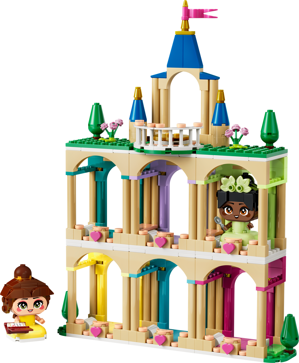 LEGO Disney Princess 43291 Die Mini-Prinzessinnen Belle und Tiana mit ihrem Schloss