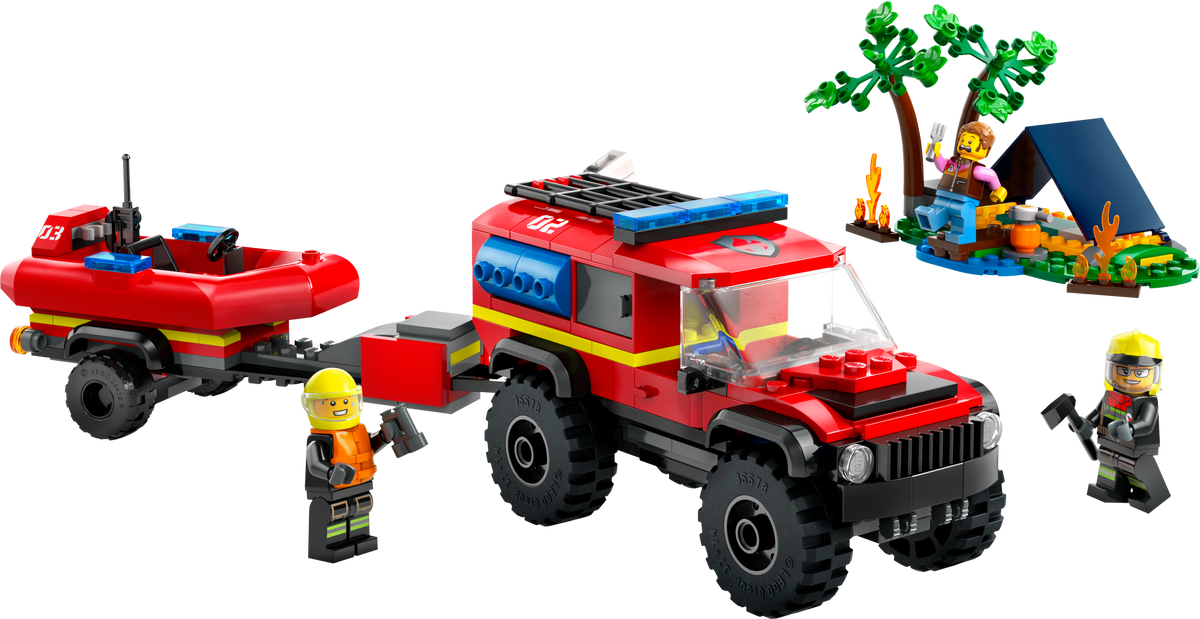 LEGO City 60412 Feuerwehrgeländewagen mit Rettungsboot