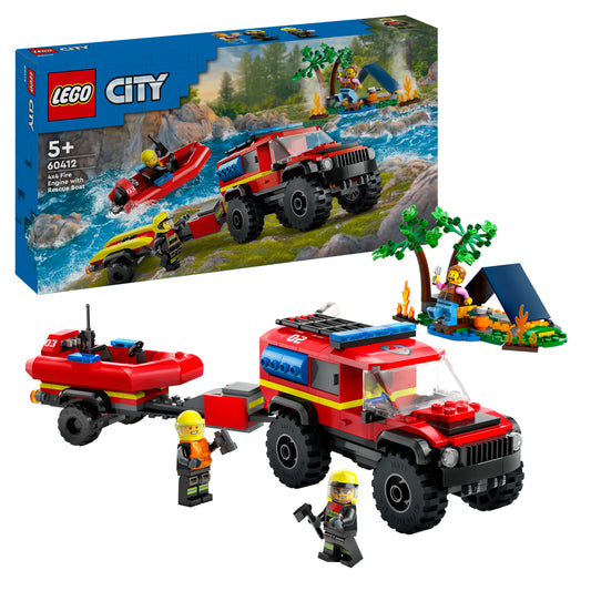 LEGO City 60412 Feuerwehrgeländewagen mit Rettungsboot