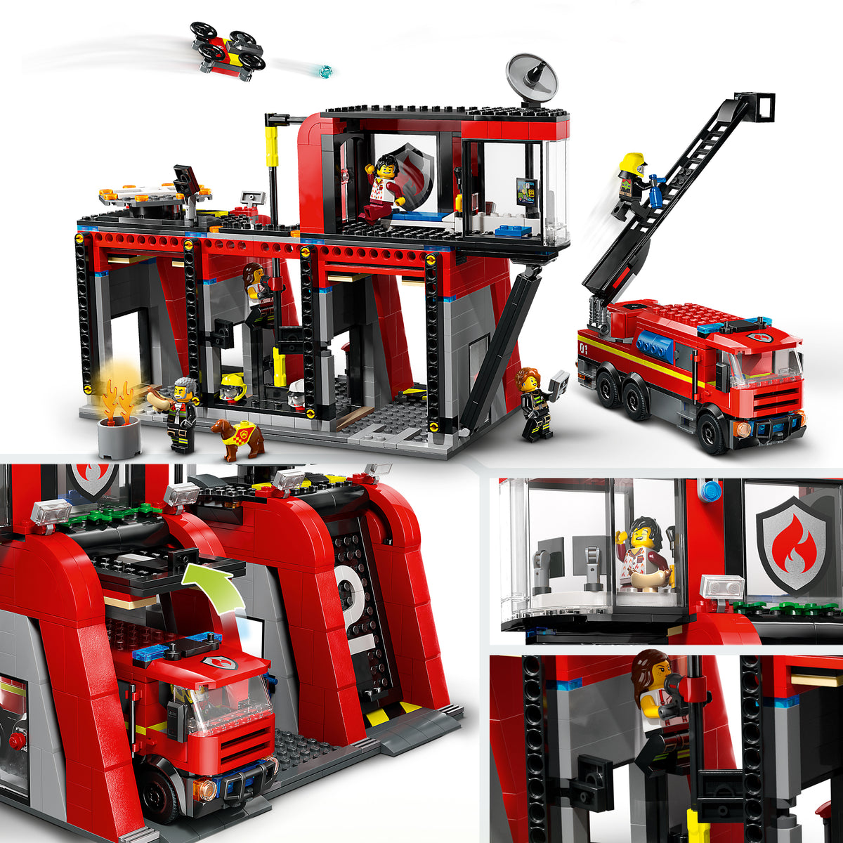 LEGO City 60414 Feuerwehrstation mit Drehleiterfahrzeug