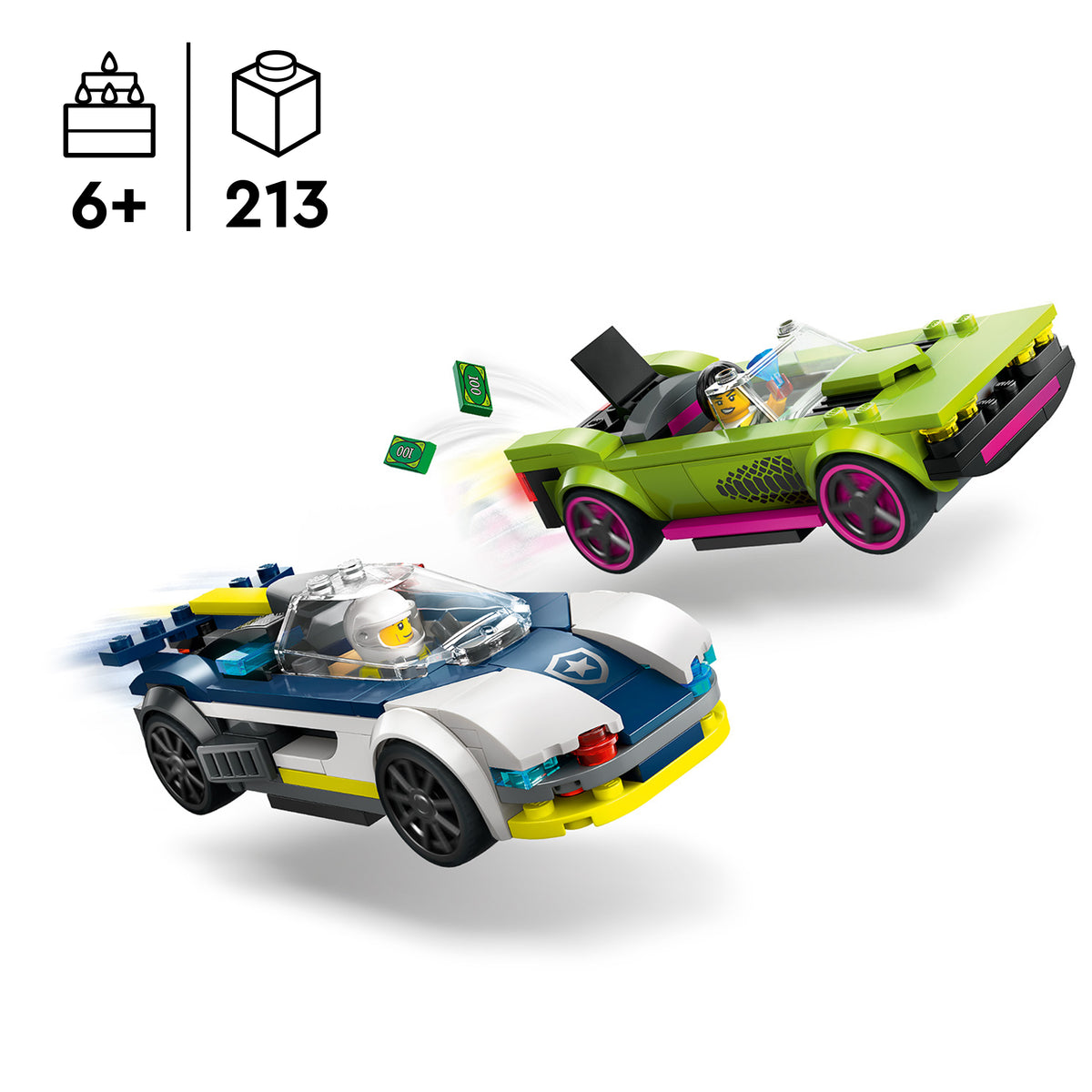 LEGO City 60415 Verfolgungsjagd mit Polizeiauto und Muscle Car