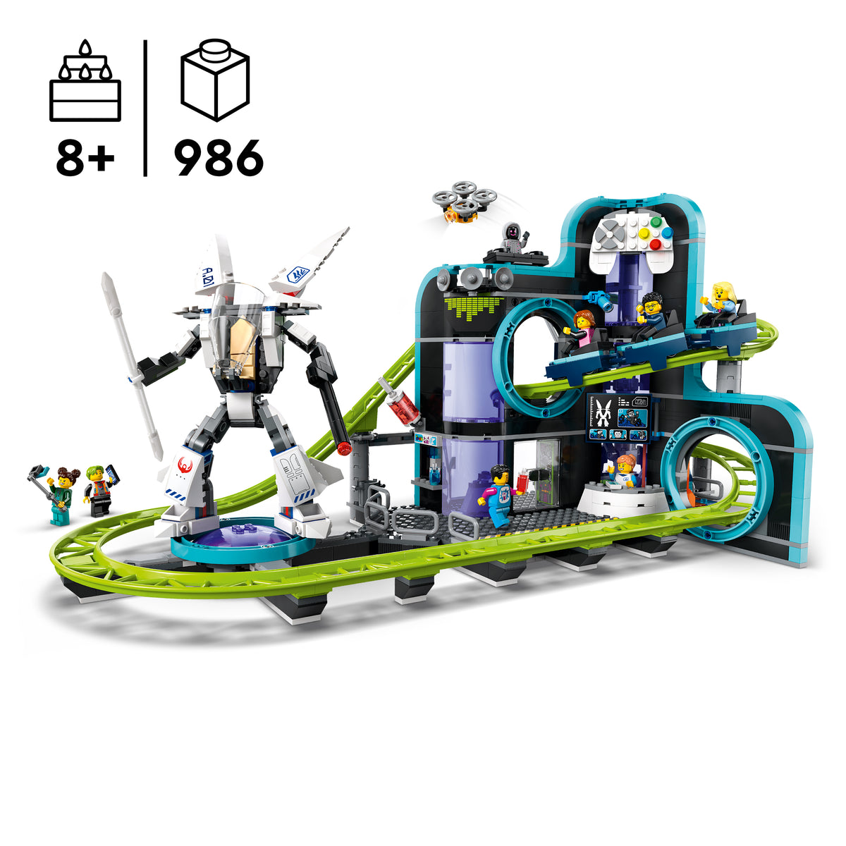 LEGO City 60421 Achterbahn mit Roboter-Mech