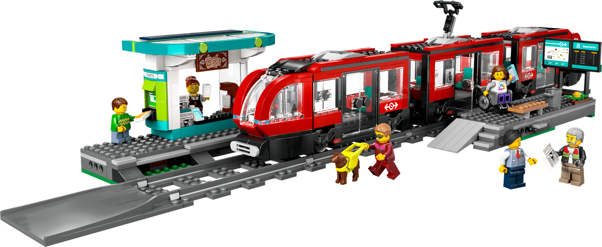 LEGO City 60423 Straßenbahn mit Haltestelle