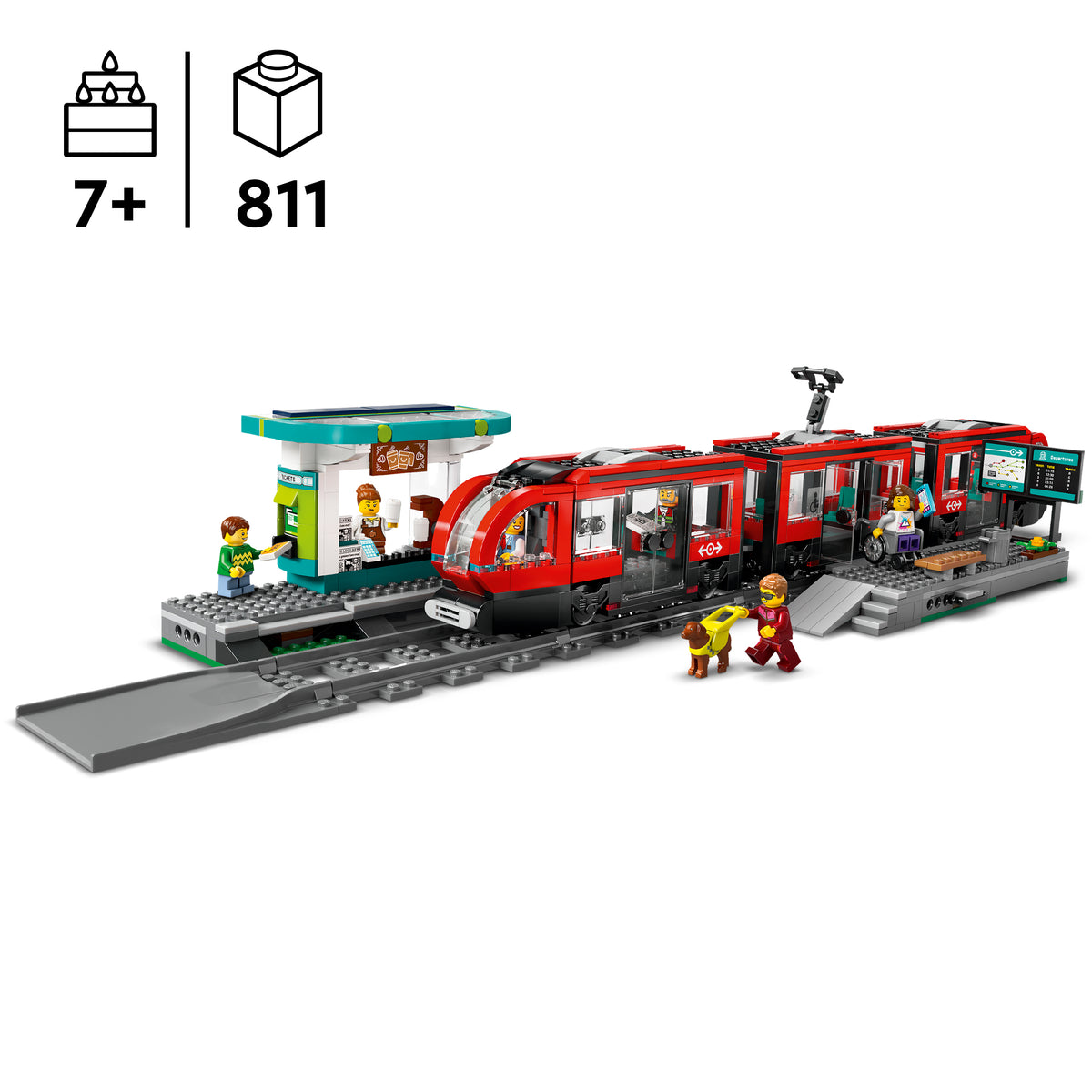 LEGO City 60423 Straßenbahn mit Haltestelle