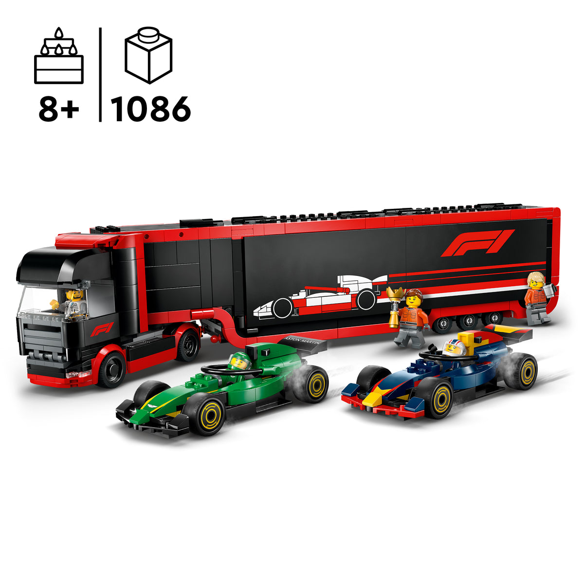 LEGO City 60445 F1 Transporter mit RB20 & AMR24 F1 Rennautos