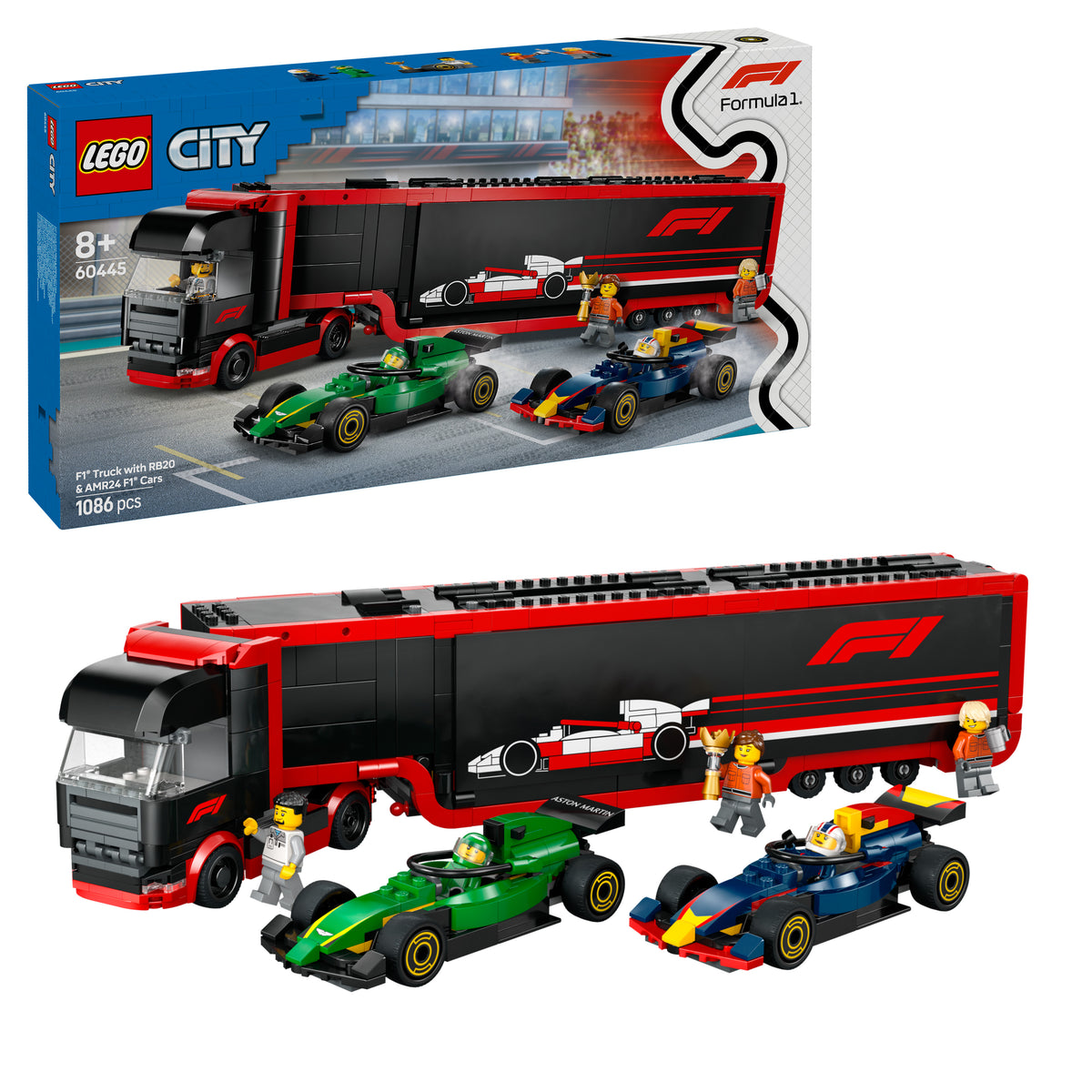 LEGO City 60445 F1 Transporter mit RB20 & AMR24 F1 Rennautos
