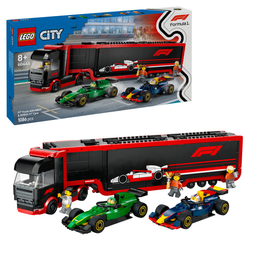 LEGO City 60445 F1 Transporter mit RB20 & AMR24 F1 Rennautos