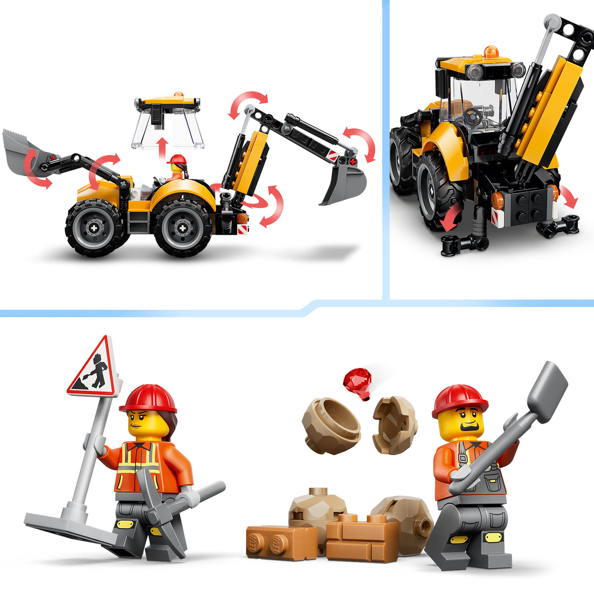 LEGO City 60480 Gelber Baggerlader