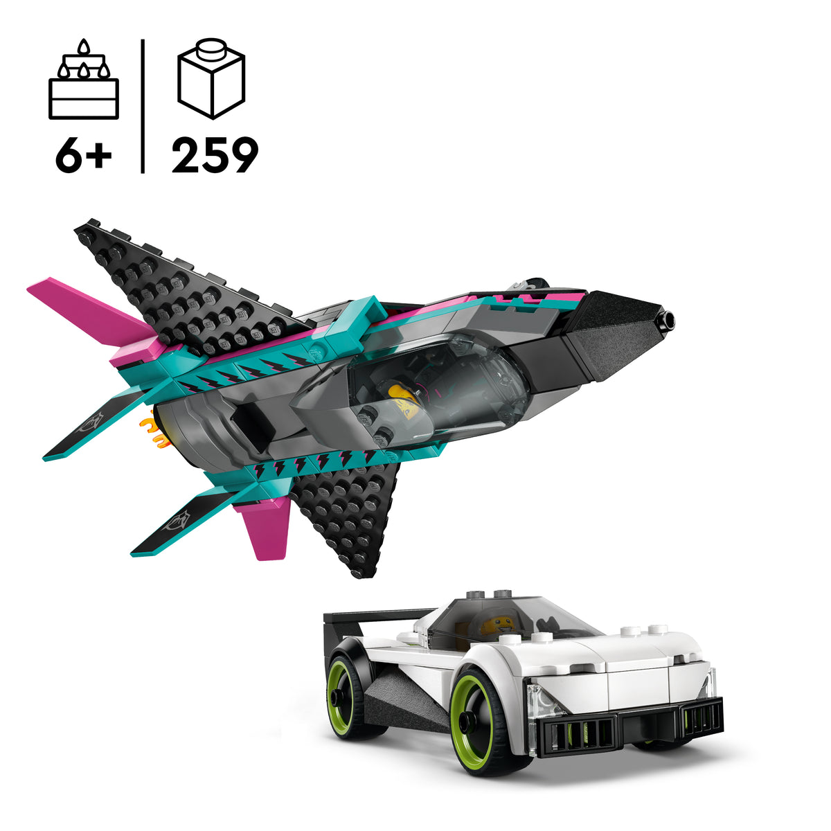 LEGO City 60489 Düsenflieger vs. Rennauto