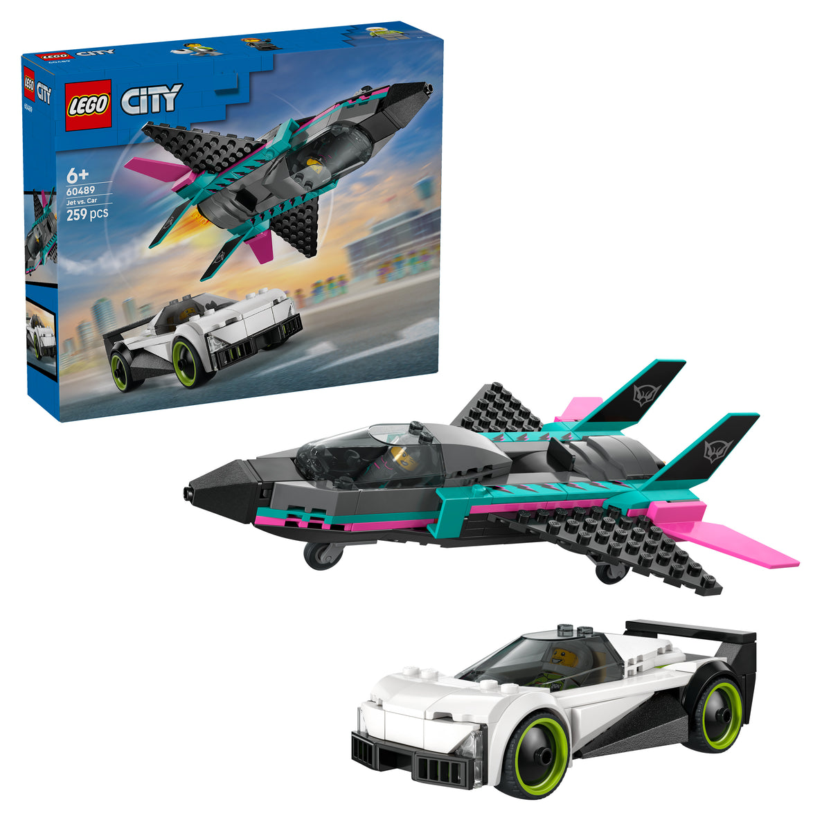LEGO City 60489 Düsenflieger vs. Rennauto