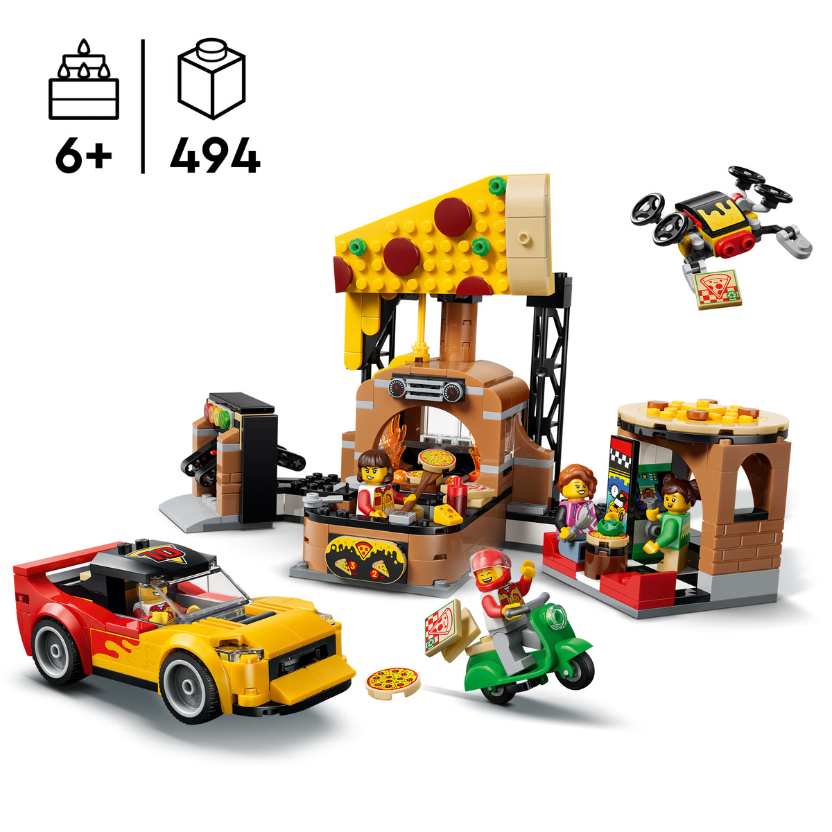 LEGO City 60496 Pizza-Liefererlebnis mit Fahrzeugen