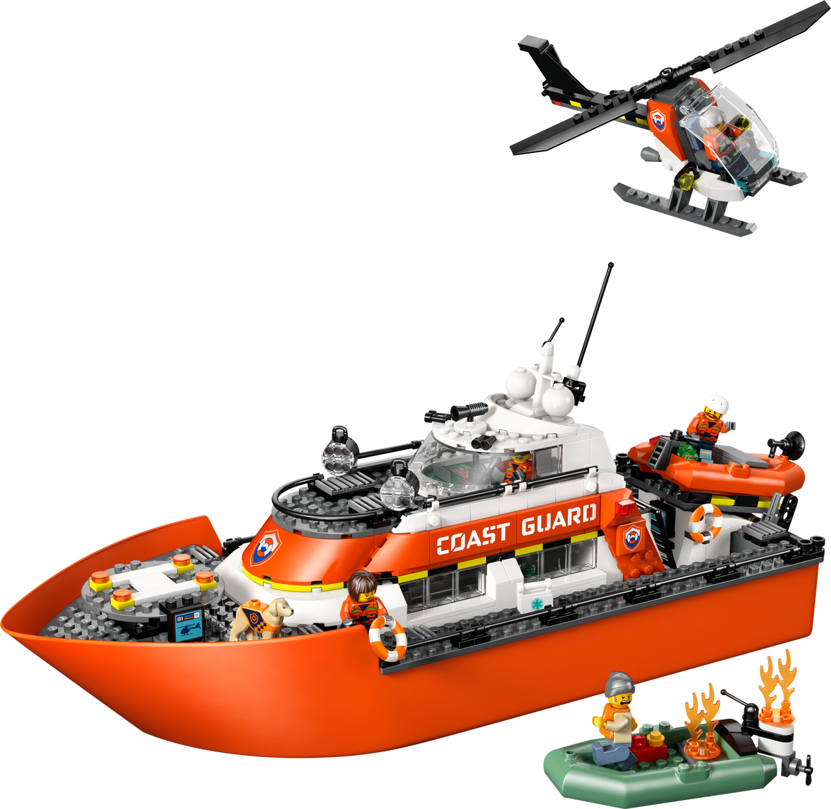 LEGO City 60504 Rettungsboot der Küstenwache mit Hubschrauber