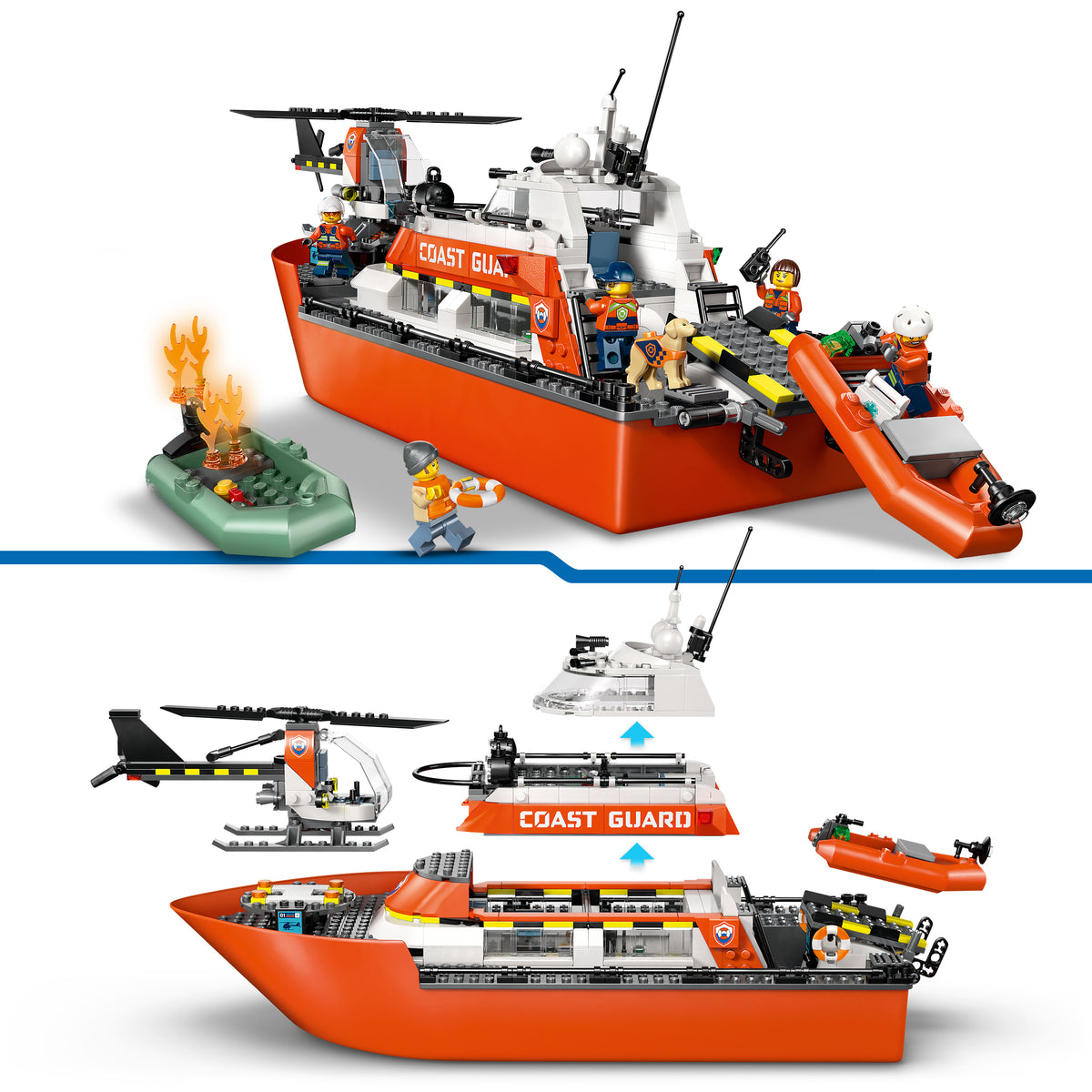 LEGO City 60504 Rettungsboot der Küstenwache mit Hubschrauber