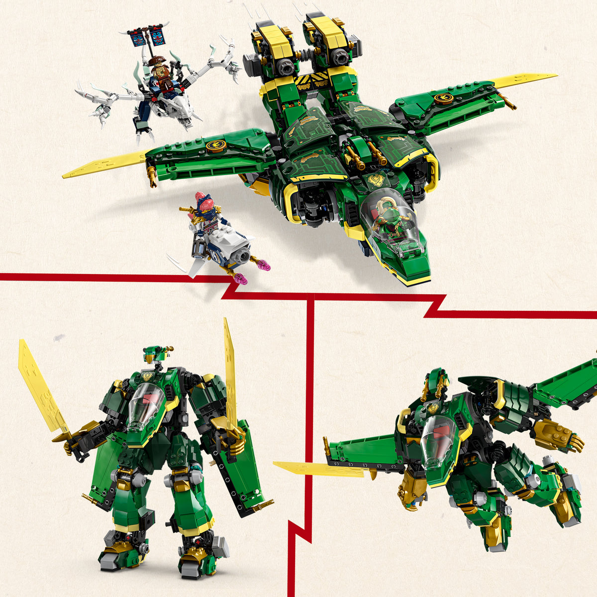 LEGO NINJAGO 71845 2in1 Lloyds Jet-Mech
