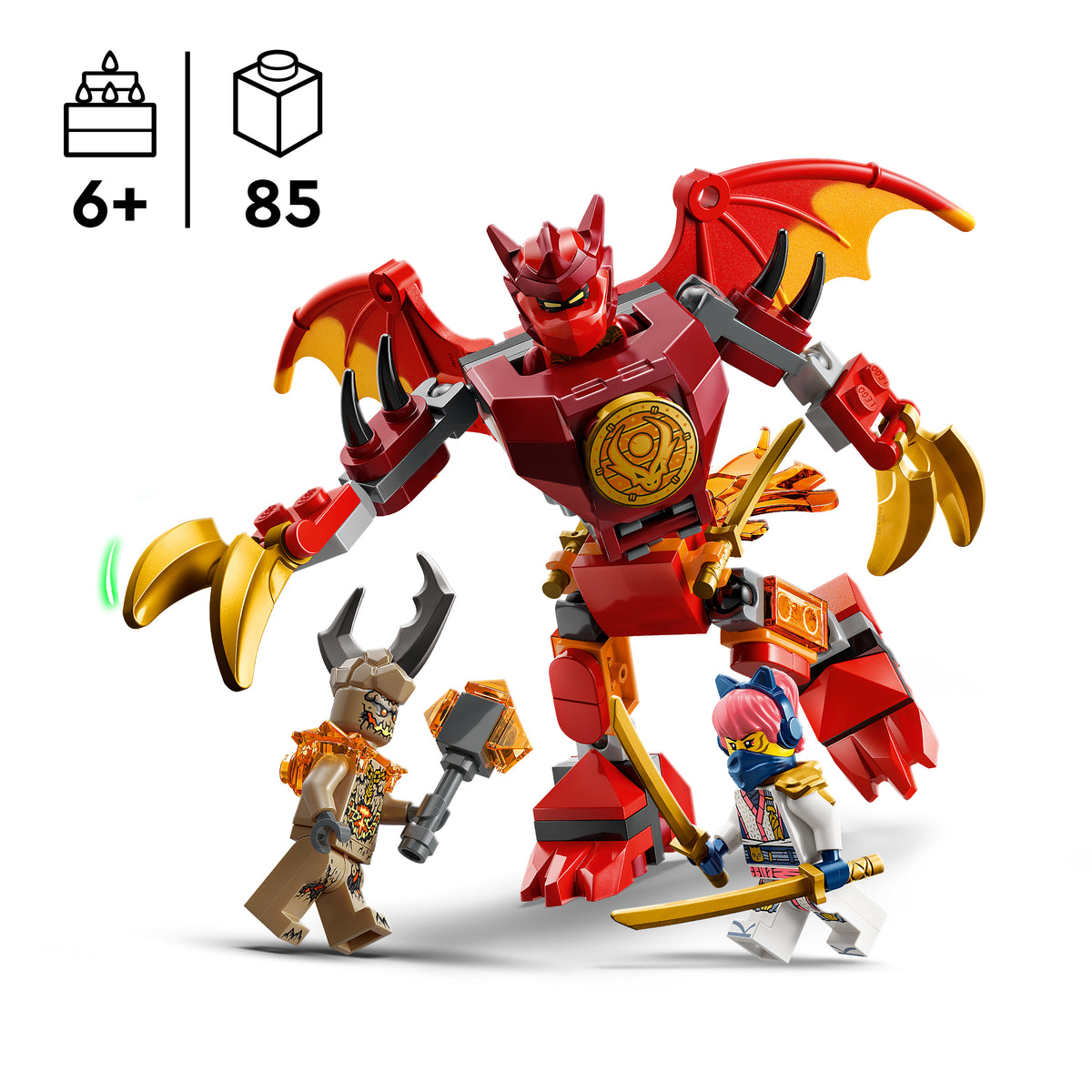 LEGO NINJAGO 71851 Kais Drachen-Mech Battle Set