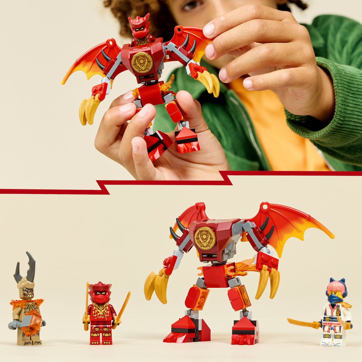 LEGO NINJAGO 71851 Kais Drachen-Mech Battle Set