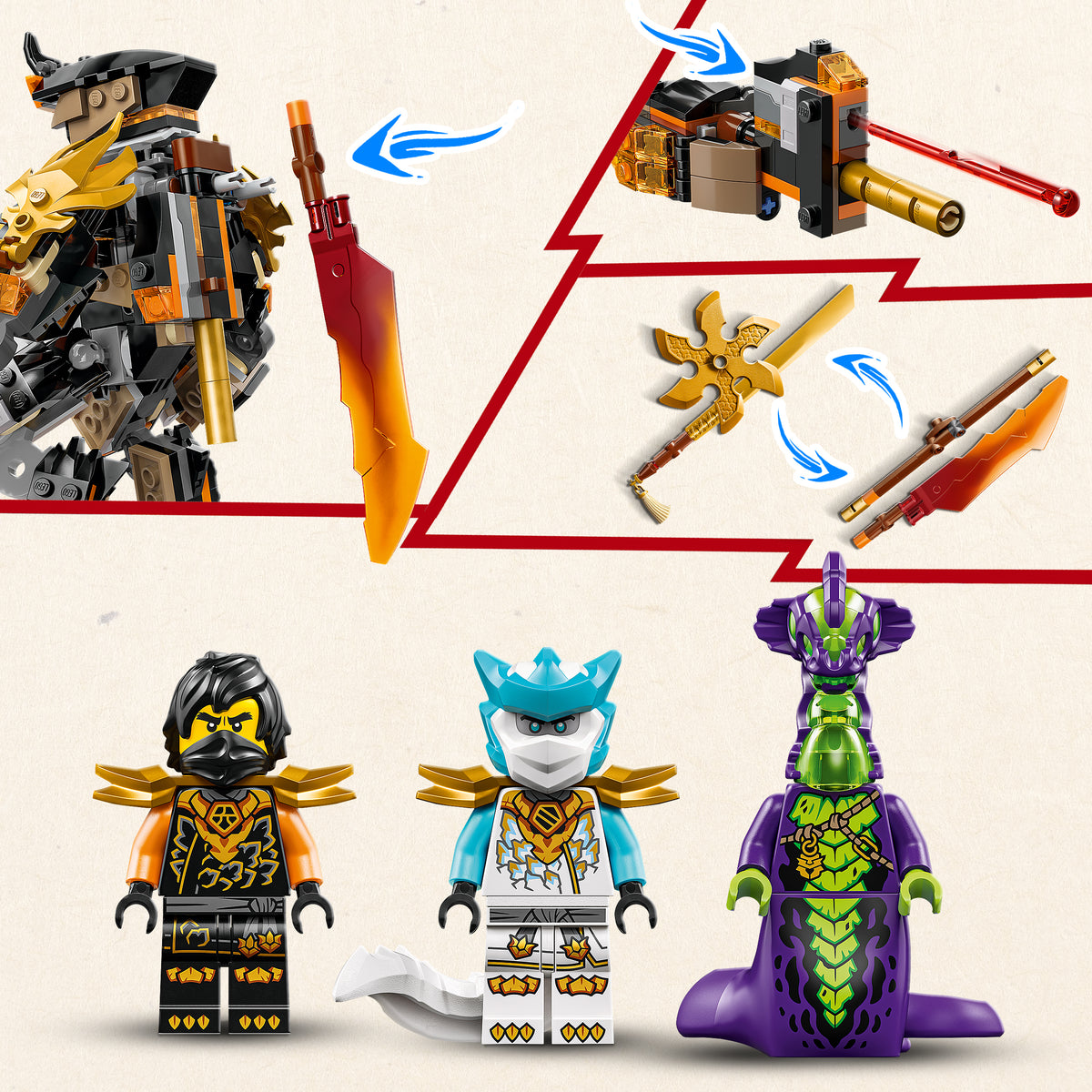 LEGO NINJAGO 71854 Coles Action-Mech und Drachen-Zane