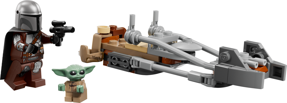 LEGO Star Wars 75436 Der Mandalorianer und Grogu auf ihrem Speeder Bike