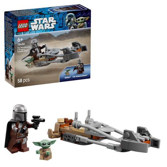 LEGO Star Wars 75436 Der Mandalorianer und Grogu auf ihrem Speeder Bike