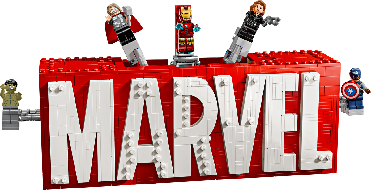 LEGO Marvel 76313 MARVEL Logo & Minifiguren