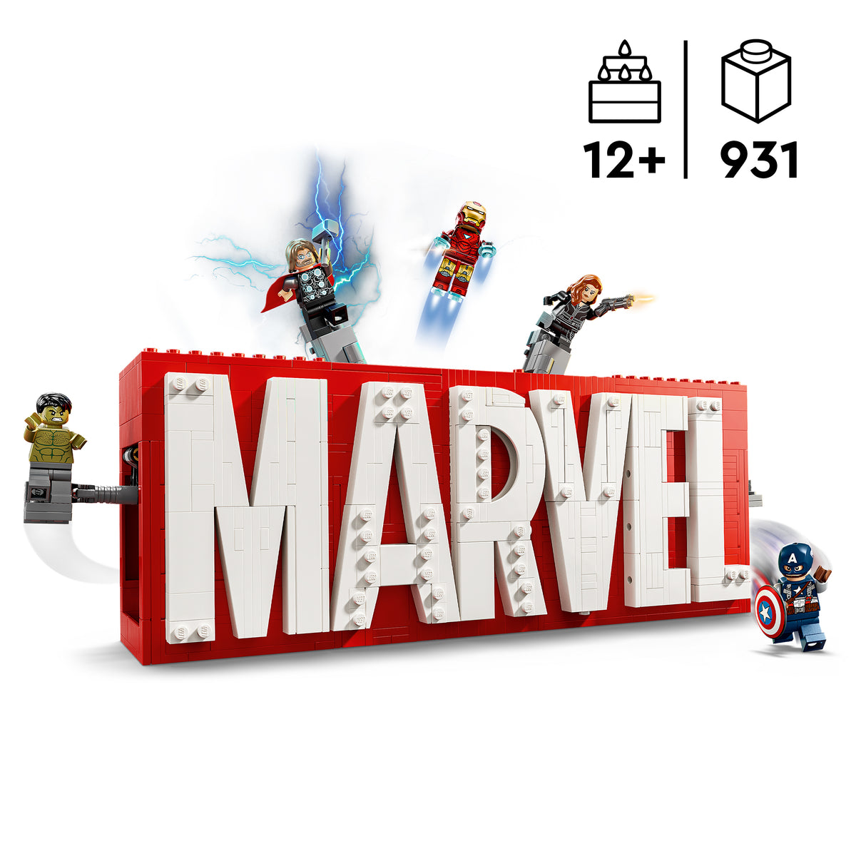 LEGO Marvel 76313 MARVEL Logo & Minifiguren