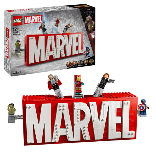 LEGO Marvel 76313 MARVEL Logo & Minifiguren