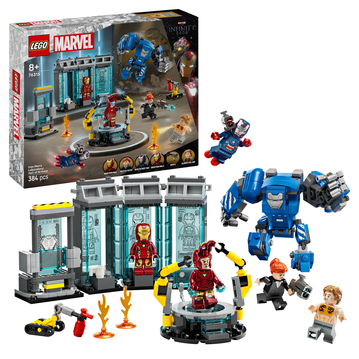 LEGO Marvel 76315 Iron Mans Labor: Halle der Rüstungen
