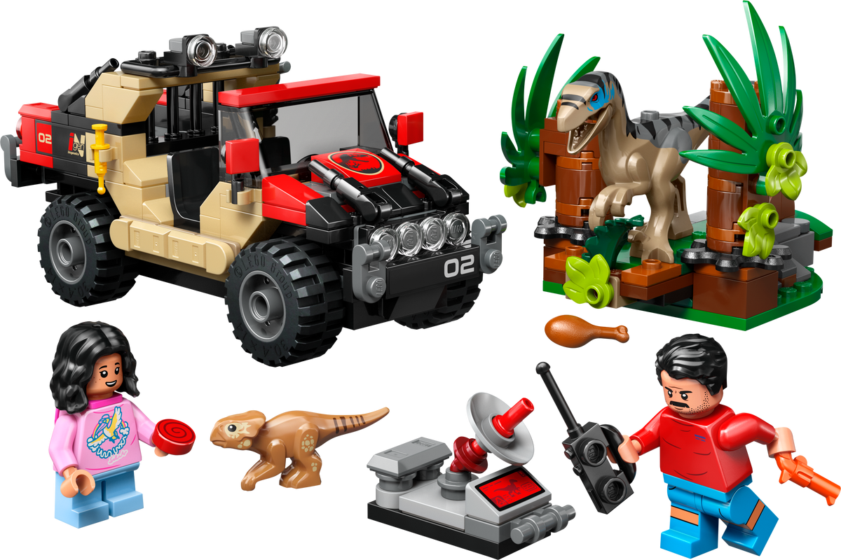 LEGO Jurassic World 76972 Raptor: Verfolgungsjagd mit dem Geländewagen