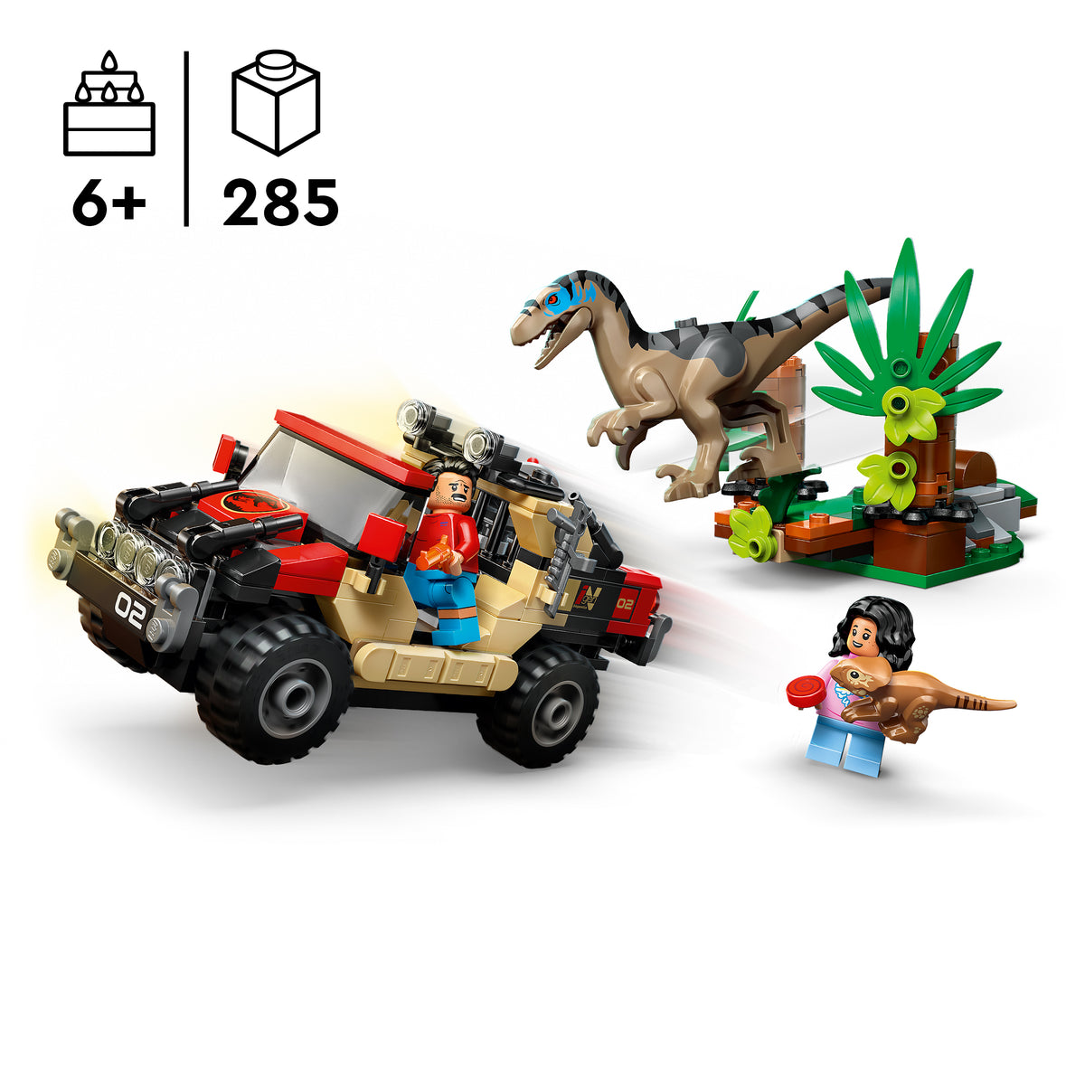 LEGO Jurassic World 76972 Raptor: Verfolgungsjagd mit dem Geländewagen