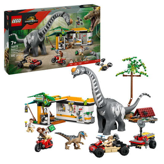 LEGO Jurassic World 76973 Raptor & Titanosaurus: Große Fährtensuche