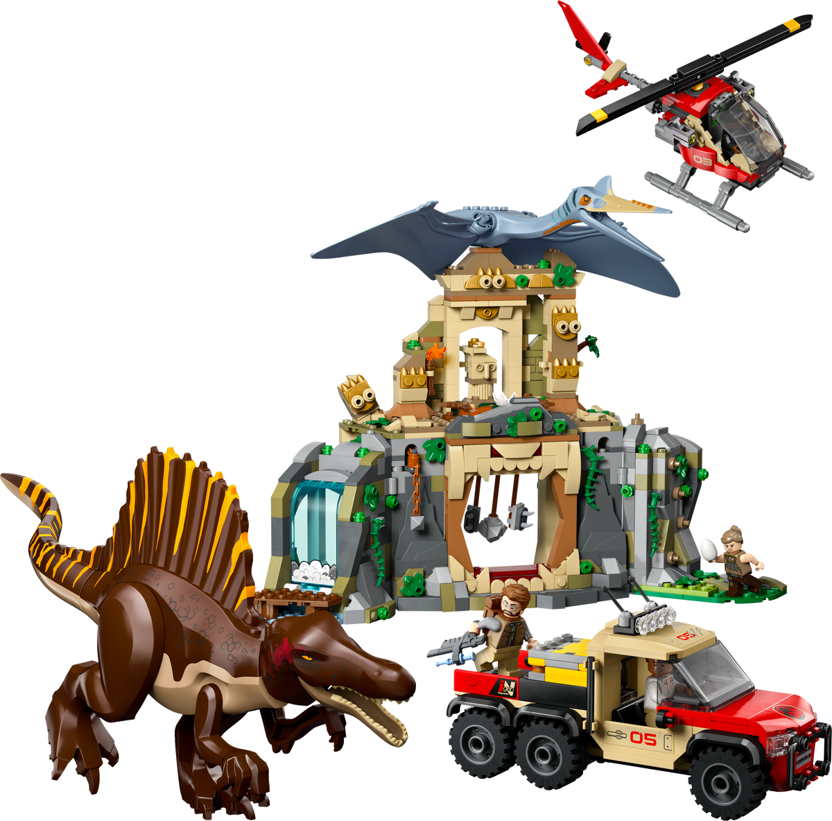 LEGO Jurassic World 76976 Spinosaurier & Quetzalcoatlus: Hubschrauber-Einsatz