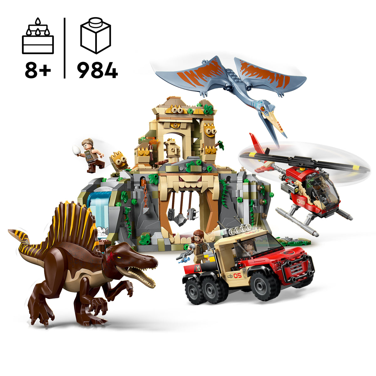 LEGO Jurassic World 76976 Spinosaurier & Quetzalcoatlus: Hubschrauber-Einsatz